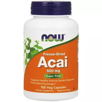 Now Foods, Acai 500мг 100 капсул