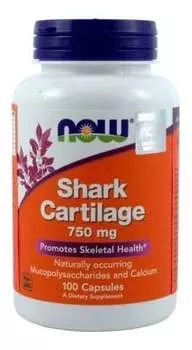 Now Foods, Акулий хрящ, 750 мг акульего хряща, 100 капсул