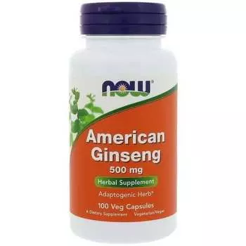 Now Foods, American Ginseng - Американский женьшень 500 мг, 100 капсул