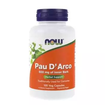 Now Foods, Биологически активная добавка Pau D'arco 500 мг, 100 капсул
