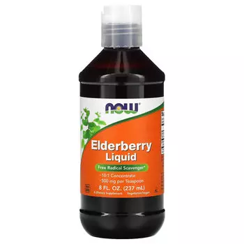 NOW Foods, бузина жидкая, 500 мг, 237 мл