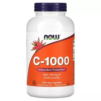 Now Foods C-1000 с 100 мг биофлавоноидов 250 растительных капсул
