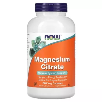 Цитрат магния Now Foods Magnesium Citrate, 240 вегетарианских капсул