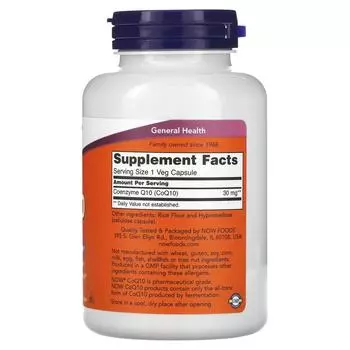 Now Foods CoQ10 30 мг 240 растительных капсул