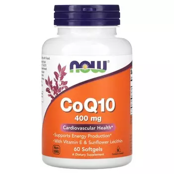 Now Foods CoQ10 400 мг 60 мягких желатиновых капсул