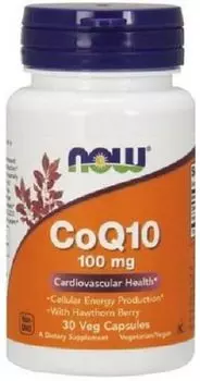 Now Foods CoQ10 With Hawthorn Berry 100 mg коэнзим Q10 в капсулах, 30 шт.