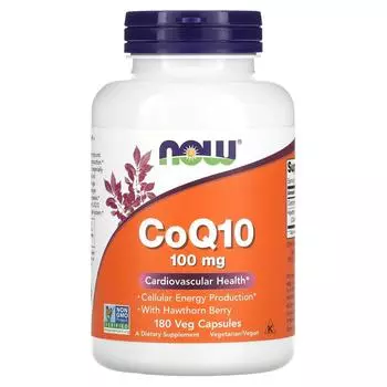 Now Foods CoQ10 With Hawthorn Berry 100 mg 180 Veggie Caps