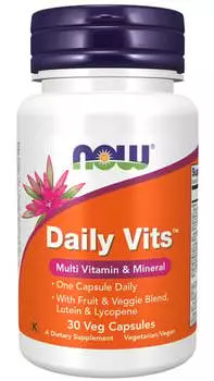 Now Foods, Daily Vits — витамины и минералы, 30 капсул.