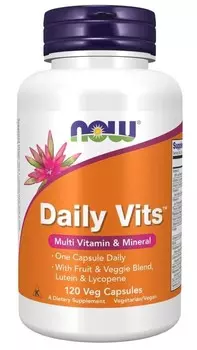Now Foods, Daily Vits, витамины и минералы, Добавка , 120 капсул