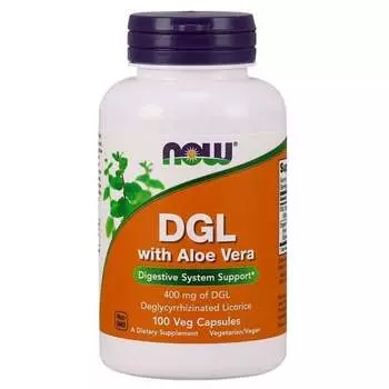 Now Foods, DGL с алоэ вера и корнем солодки, 100 капсул.