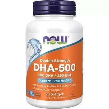 Now Foods DHA-500, 90 мягких таблеток