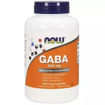 Now Foods, Gaba 500 мг 200 растительных капсул
