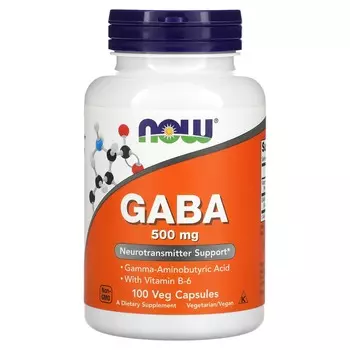 ГАМК Now Foods GABA 500 мг, 100 капсул