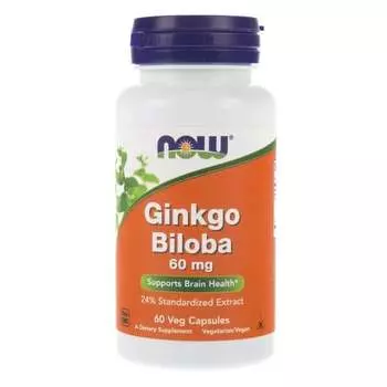 Now Foods, Гинкго Билоба 60 мг, 60 капсул
