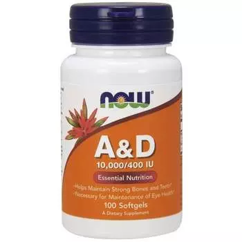 Now Foods, и 10 000/400 МЕ 100 капсул