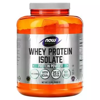 Now Foods Изолят сывороточного протеина для спортсменов с натуральным вкусом 5 фунтов (2268 г)