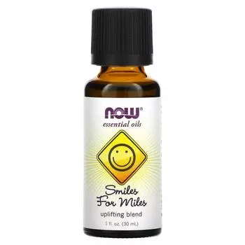 Now Foods Эфирные масла "Широкая улыбка" смесь поднимающая настроение 1 жид. унция(30 мл)