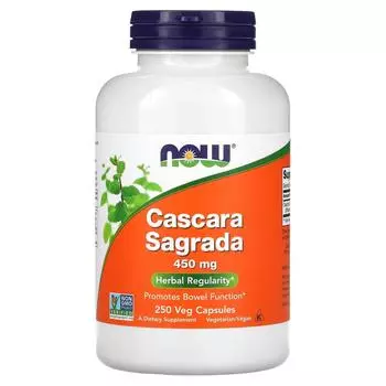 Now Foods Каскара саграда (крушина) 450 мг 250 вегетарианских капсул