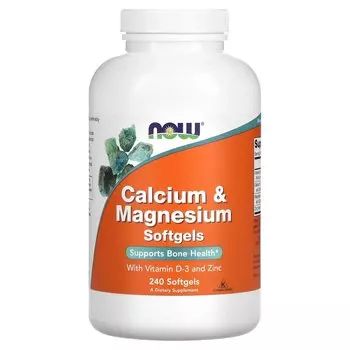 Now Foods Комплекс кальция и магния 240 гелевых капсул