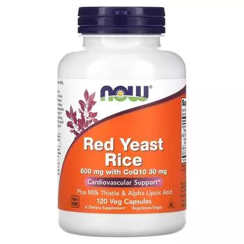 Now Foods Красный ферментированный рис 120 растительных капсул