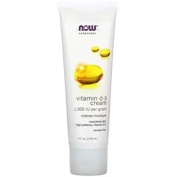 NOW Foods, крем с витамином D3, 1000 МЕ, 118 мл