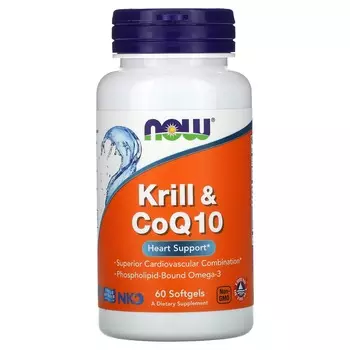 Now Foods Криль и CoQ10 60 мягких желатиновых капсул