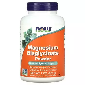 Now Foods Magnesium Bisglycinate Powder 250mg 8oz