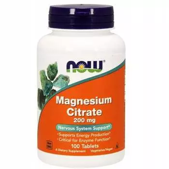 Now Foods, Magnesium Citrate - Цитрат магния 200 мг, 100 таблеток