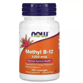 NOW Foods Methyl B-12 метилкобаламин 1000 мкг, 100 таблеток для рассасывания