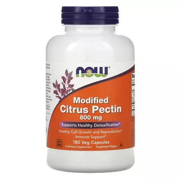 NOW Foods, Модифицированный цитрусовый пектин, 800 мг, 180 растительных капсул