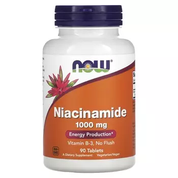 NOW Foods никотинамид 1000 мг 90 таблеток