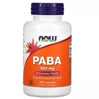 NOW Foods ПАБК 500 мг, 100 капсул