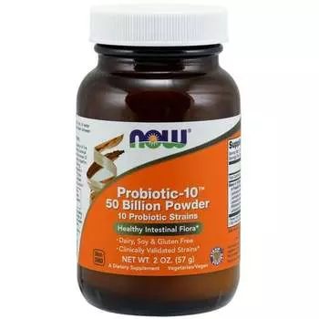 Now Foods, Probiotic-10 50 миллиардов порошков 10 пробиотических штаммов 57 г