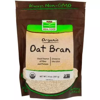 Now Foods Real Food Органические овсяные отруби 14 унций (397 г)