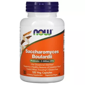 Now Foods Сахаромицеты Буларди 5 млрд КОЕ 120 вегетарианских капсул