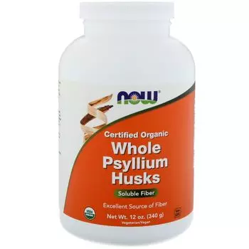 Now Foods Сертифицированная органическая шелуха семян подорожника 12 унций (340 г)