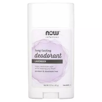 Now Foods Solutions дезодорант-карандаш длительного действия освежающая лаванда 62 г (2,2 унции)