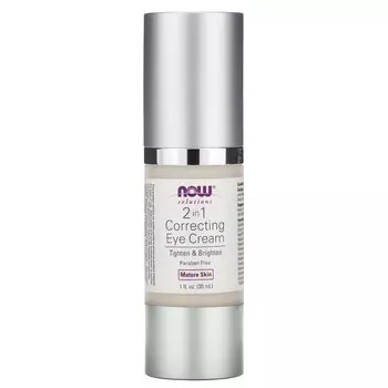 NOW Foods, Solutions, корректирующий крем для век 2 в 1, 30 мл
