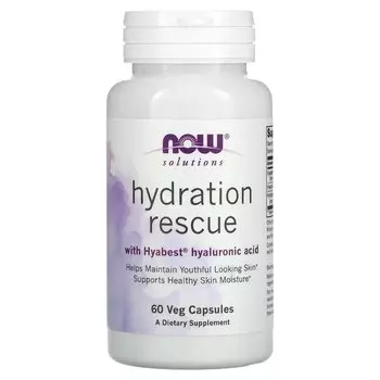 Now Foods Solutions средство для восстановления водного баланса с гиалуроновой кислотой Hyabest 60 растительных капсул