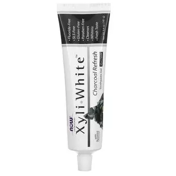 Now Foods Solutions XyliWhite Charcoal Refresh Toothpaste Gel Mint 6.4 oz (181 g)