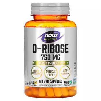 Now Foods Sports D-рибоза 750 мг 120 растительных капсул