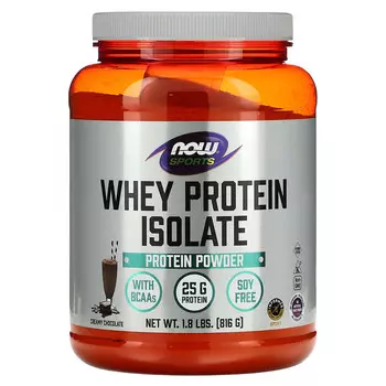 NOW Foods, Sports, изолят сывороточного протеина, сливочный шоколад, 816 г (1,8 фунта)