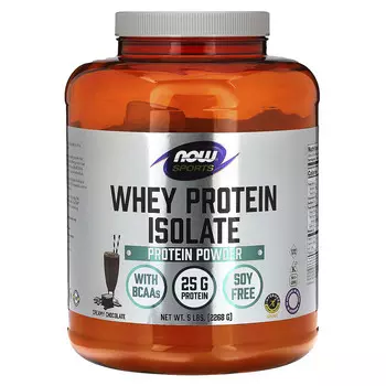 NOW Foods, Sports, изолят сывороточного протеина, со вкусом кремового шоколада, 2268 г (5 фунта)