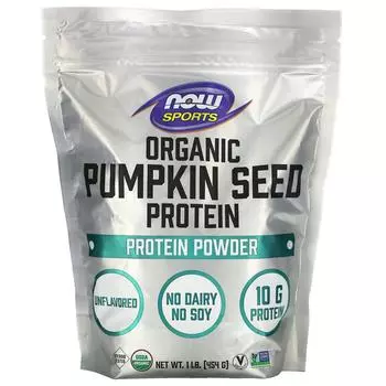 Now Foods Sports Organic Pumpkin Seed Protein Powder Unflavored 1 lb (454 g)