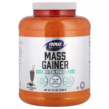 NOW Foods, Sports, протеиновый порошок для набора мышечной массы, сливочный шоколад, 2495 г (5,5 фунта)