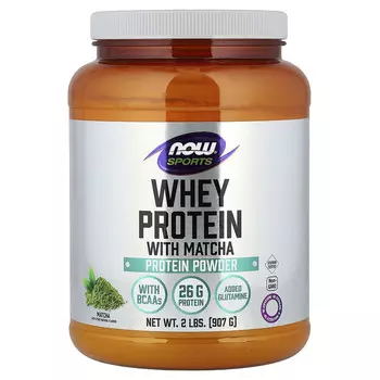 NOW Foods, Sports, сывороточный протеин в порошке, матча, 907 г (2 фунта)