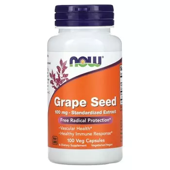 Now Foods Стандартизированный экстракт виноградных косточек (100 мг) 100 вег капсул