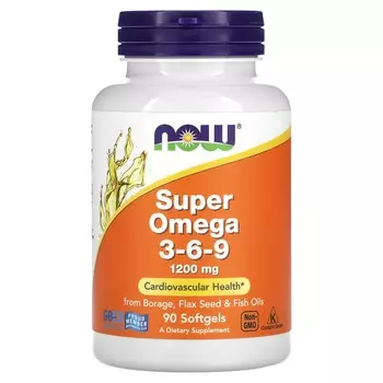 Now Foods Super Omega 3- 6- 9 1,200 mg 90 Softgels