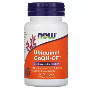 NOW Foods, Убихинол CoQH-CF, 60 гелевых капсул