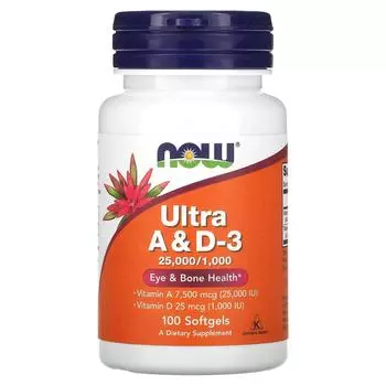 Now Foods Ультра A & D-3 25000 МЕ / 1000 МЕ 100 капсул